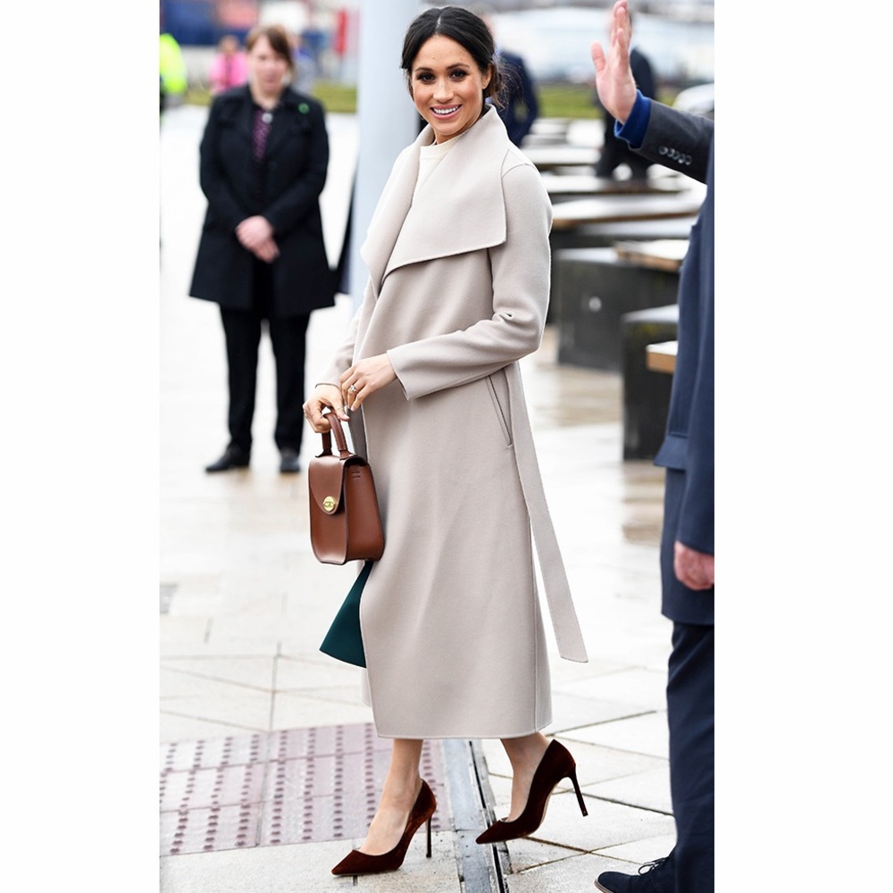 Mackage Mai Double-faced Wrap Coat in Taupe Size XS